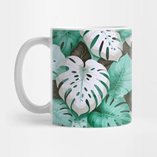 Pastel Monstera Tropical Leaves Mug